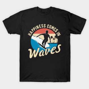 Happiness Comes In Waves, Retro Sea Lover T-Shirt